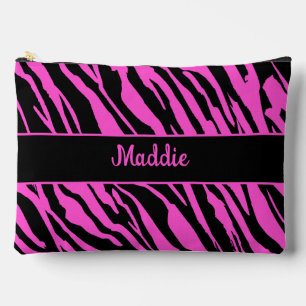 Pochette À Accessoires Motif rose Zebra