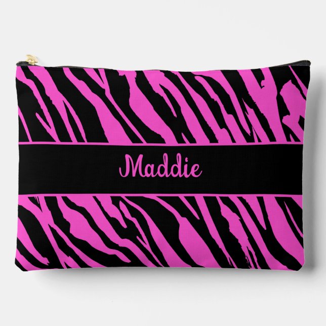 Pochette À Accessoires Motif rose Zebra (Recto)