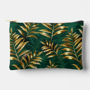 Pochette À Accessoires Motif sans couture avec des fougères dorées