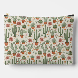 Pochette À Accessoires Motif sans couture de cactus de désert succulent
