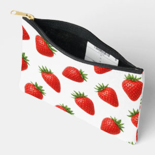 Pochette À Accessoires Motif sans couture de fraises Mignon fruit rouge