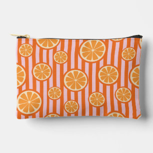 Pochette À Accessoires Motif sans couture de tranches de citrus orange ré