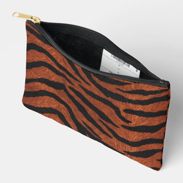 Pochette À Accessoires Motif Sauvage Rayure de Tigre (Ouvrir)