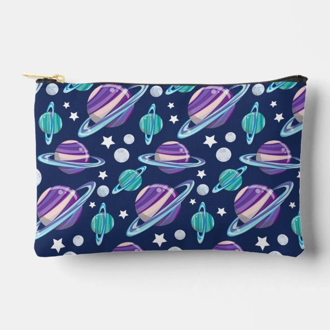 Pochette À Accessoires Motif spatial, Planètes, Étoiles, Galaxie, Cosmos (Recto)