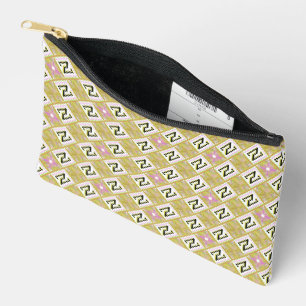 Pochette À Accessoires Motif tribal géométrique olive et magenta moderne