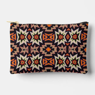 Pochette À Accessoires Motif tribal sud-ouest orange noir