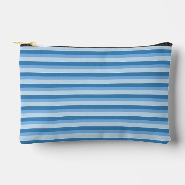Pochette À Accessoires Motif Tricolor Bleu rayures (Recto)