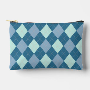 Pochette À Accessoires Motif vintage Argyle bleu