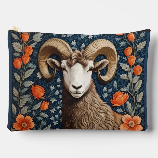 Pochette À Accessoires Mouflon Élégant Inspiré de William Morris  (Recto)