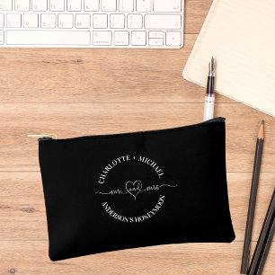 Pochette À Accessoires Mrs lune de miel noir blanc jeunes mariés