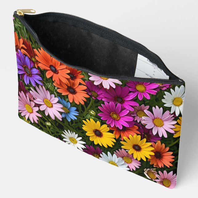 Pochette À Accessoires Multicolored Daisy Flowers Pouch (Ouvrir)