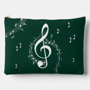 Pochette À Accessoires Musique de clé de sol climax sur un vert émeraude