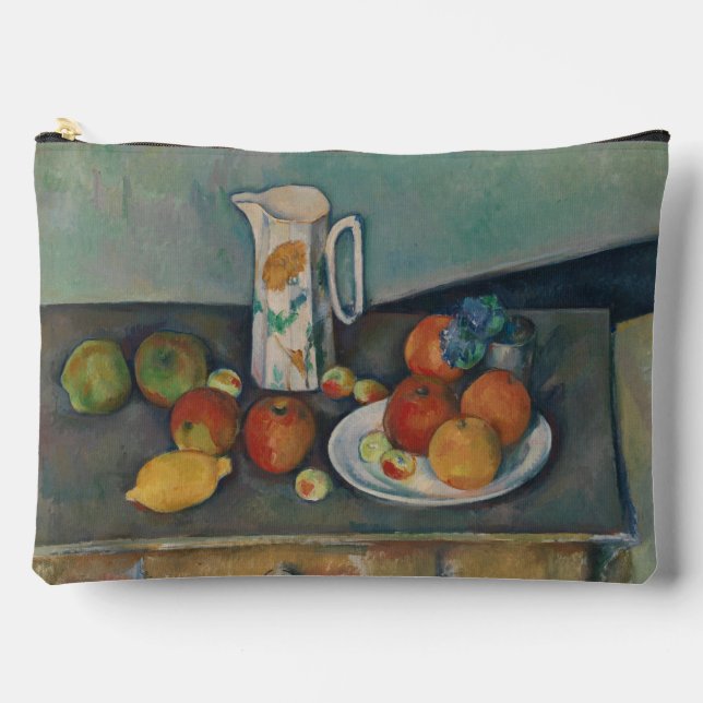 Pochette À Accessoires Nature morte, Pot à lait et fruits sur une table,  (Recto)