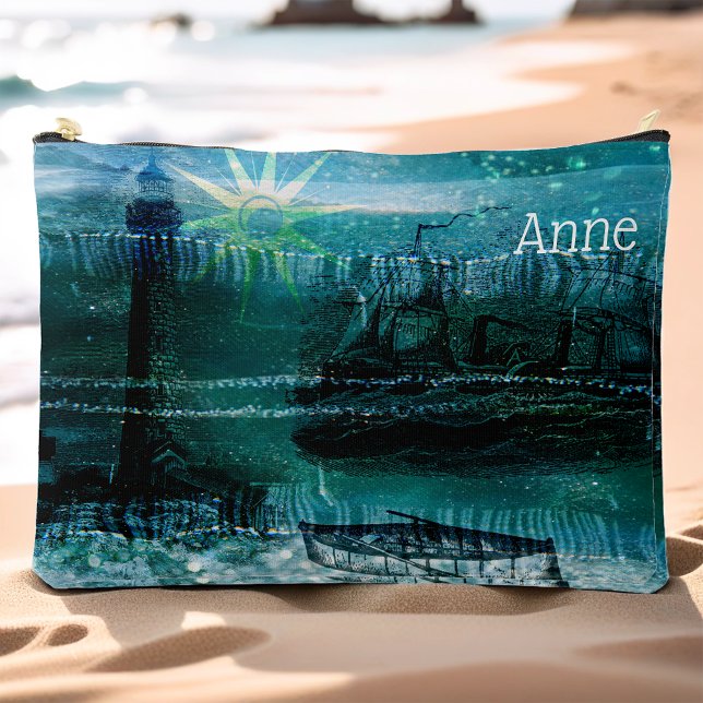 Pochette À Accessoires Nautique Vintage Vert mer (Créateur téléchargé)