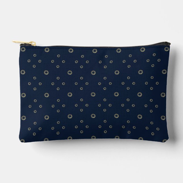Pochette À Accessoires Navy | Golden Zinnia Soleil (Recto)