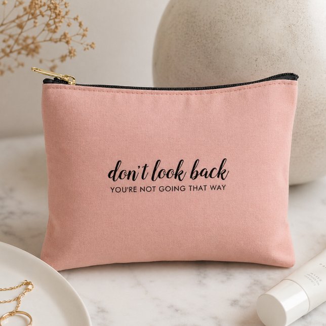 Pochette À Accessoires Ne Regardez Pas En Arrière | Rose Pêche Élevé Mode (Créateur téléchargé)