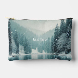 Pochette À Accessoires Neige en hiver, lac de montagne