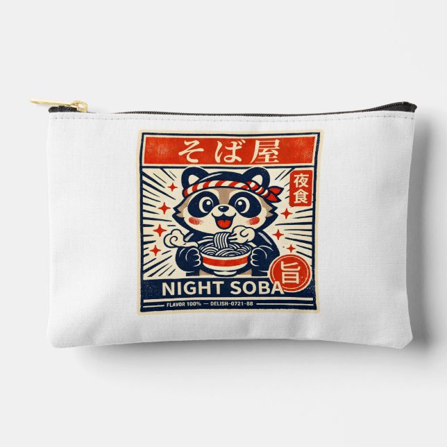 Pochette À Accessoires NIGHT SOBA | Esthétique Minima de la Nourriture de (Recto)