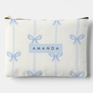 Pochette À Accessoires Nœud en ruban bleu pastel doux Coquette personnali