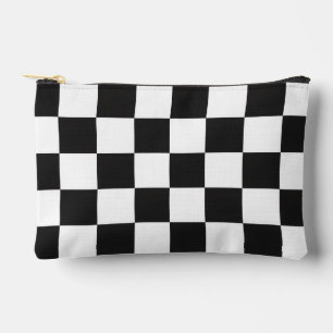 Pochette À Accessoires Noir et Blanc à Carreaux Gras Moderne Intemporel e