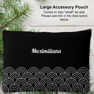 Pochette À Accessoires Noir et Blanc - Arches Glam Grand Accessoire Pouch