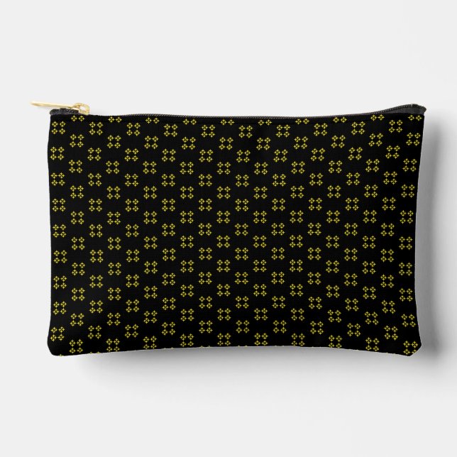 Pochette À Accessoires Noir & Jaune Petit (Recto)