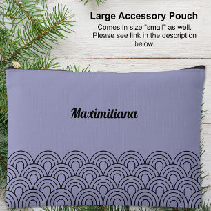 Pochette À Accessoires Noir sur violet- Arches Glam Grand Accessoire Pouc
