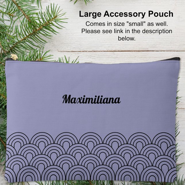 Pochette À Accessoires Noir sur violet- Arches Glam Grand Accessoire Pouc (Large Accessory Pouch - Black on Purple- Arches Glam by Leapfroglisics Shop)