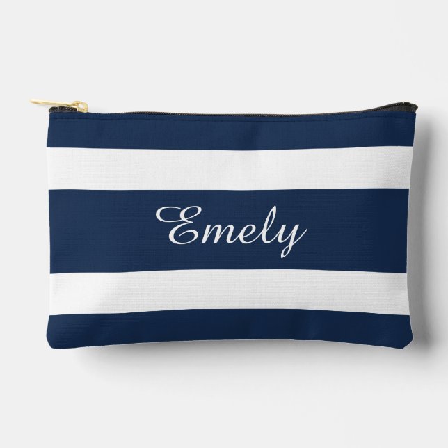 Pochette À Accessoires Nom bleu moderne (Recto)