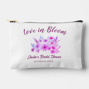 Pochette À Accessoires nom de la fête de mariage bohème rose en fleurs ré