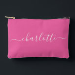 Pochette À Accessoires Nom de script tendance mignon Personnalisé Hot Ros<br><div class="desc">Nom de script tendance mignon Pochette d'accessoires personnalisée en rose chaud</div>