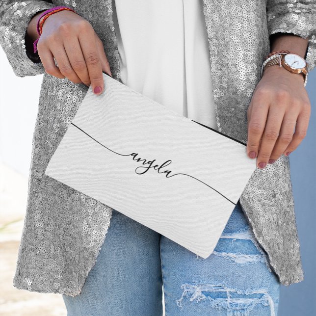 Pochette À Accessoires Nom de signature Black Glam (Black Glam Signature Name Accessory Pouch)