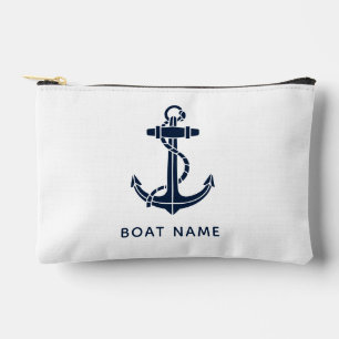 Pochette À Accessoires Nom du bateau bleu marine Nom du bateau
