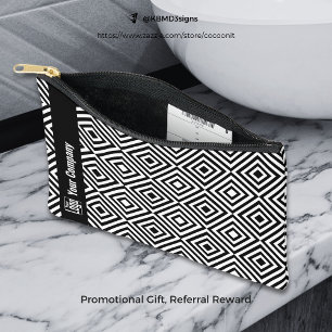 Pochette À Accessoires Nom du logo de la société promotionnelle noir et b