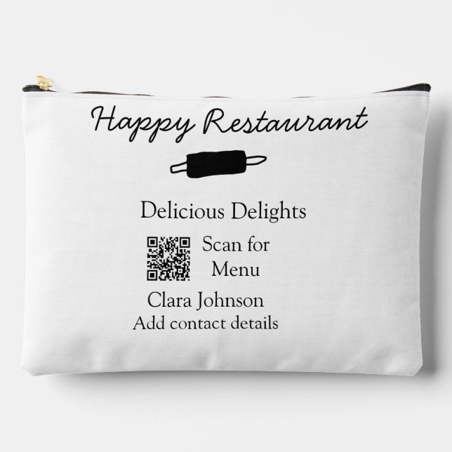 Pochette À Accessoires Nom du restaurant scan QR menu ajouter les coordon (Recto)