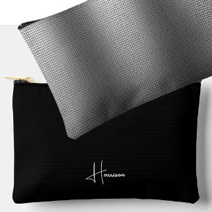 Pochette À Accessoires Nom Effet de grille métallique brillante Mascul