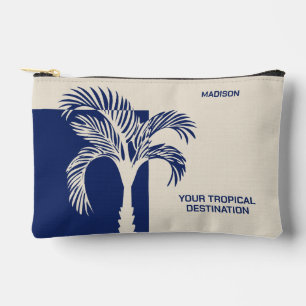 Pochette À Accessoires Nom et texte personnalisés Vacances tropicales