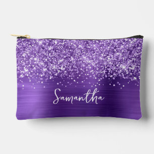 Pochette À Accessoires Nom glamour Améthyste pailleté écriture