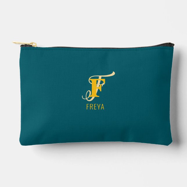 Pochette À Accessoires Nom initial personnalisé du monogramme (Recto)