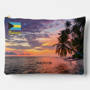 Pochette À Accessoires Nom personnalisé Bahamas Sunset