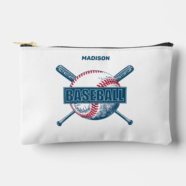 Pochette À Accessoires Nom personnalisé Baseball (Recto)