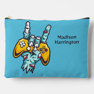 Pochette À Accessoires Nom personnalisé Gamer Zombie