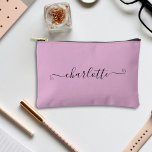 Pochette À Accessoires Nom personnalisé minimaliste mignon | Lavande<br><div class="desc">Faites une déclaration avec notre Cute Girly Minimalist Nom personnalisé | Pochette d'accessoires de lavande! Gardez votre essentiel organisé et élégant avec cette adorable poche personnalisée avec votre nom. La couleur lavande douce ajoute une touche de féminité,  parfaite pour un usage quotidien ou un voyage.</div>
