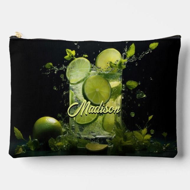 Pochette À Accessoires Nom personnalisé Mojito Cocktail (Recto)