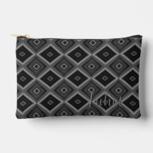 Nom personnalisé noir blanc gris diamant géométriq