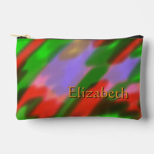 Pochette À Accessoires Nom personnalisé Rouge Vert Lavande