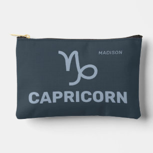 Pochette À Accessoires Nom personnalisé / Texte Signe du zodiaque Caprico