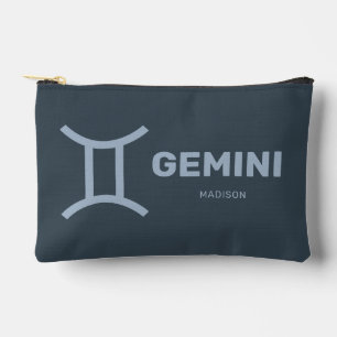 Pochette À Accessoires Nom personnalisé / Texte Zodiac Signal Gemini