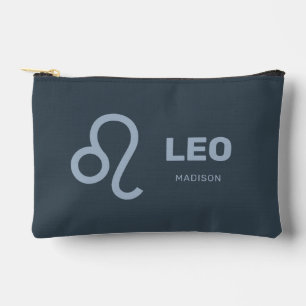 Pochette À Accessoires Nom personnalisé / Texte Zodiac Signal Leo