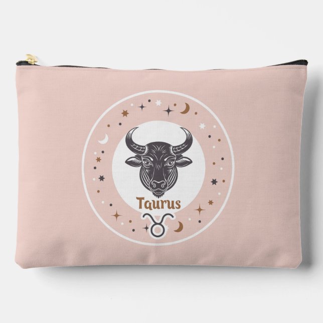 Pochette À Accessoires Nom personnalisé Zodiac Sign Taurus (Recto)